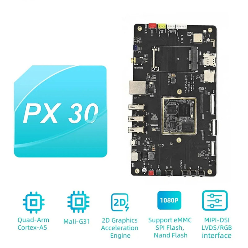 Rockchip PX30 квадраттық ығысуы 64 биттік даму тақтасы